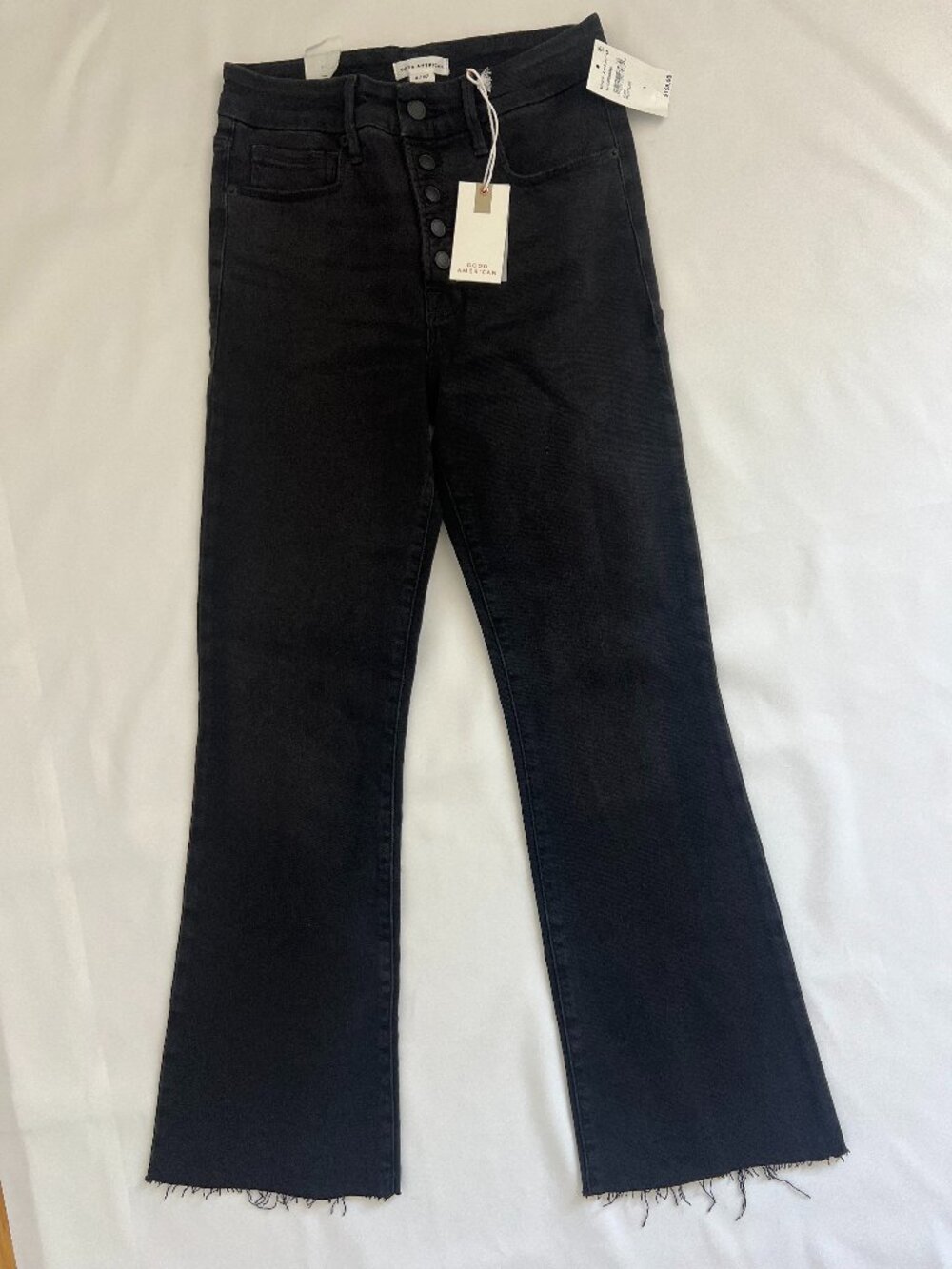 Good American NWT Good Legs Crop Mini Boot Jeans Black Size 4/27
